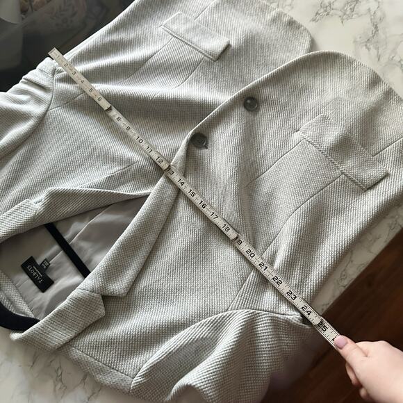 Talbots Aberdeen Knit Blazer Gray Heather Twill Jacket Women's Size 18wp - Picture 15 of 16